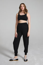 Black Scoop Neck and Back Sports Bra