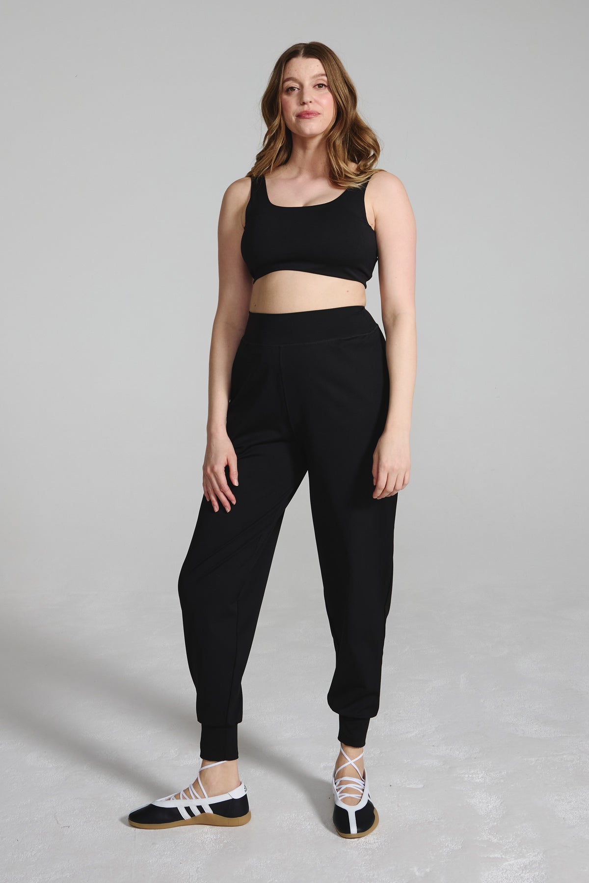 Black Scoop Neck and Back Sports Bra