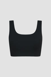 Black Scoop Neck and Back Sports Bra