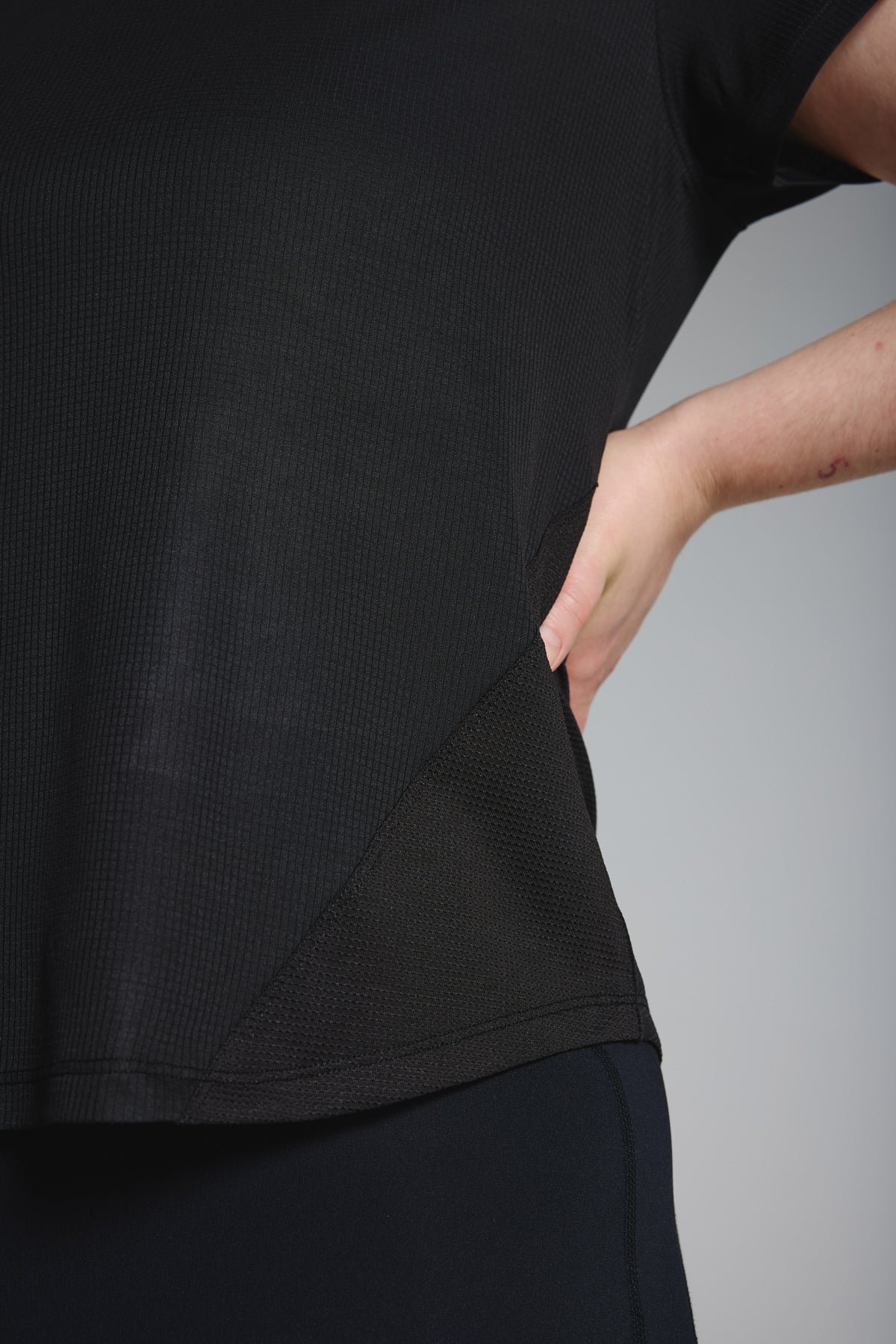 Black Mesh Running Tshirt