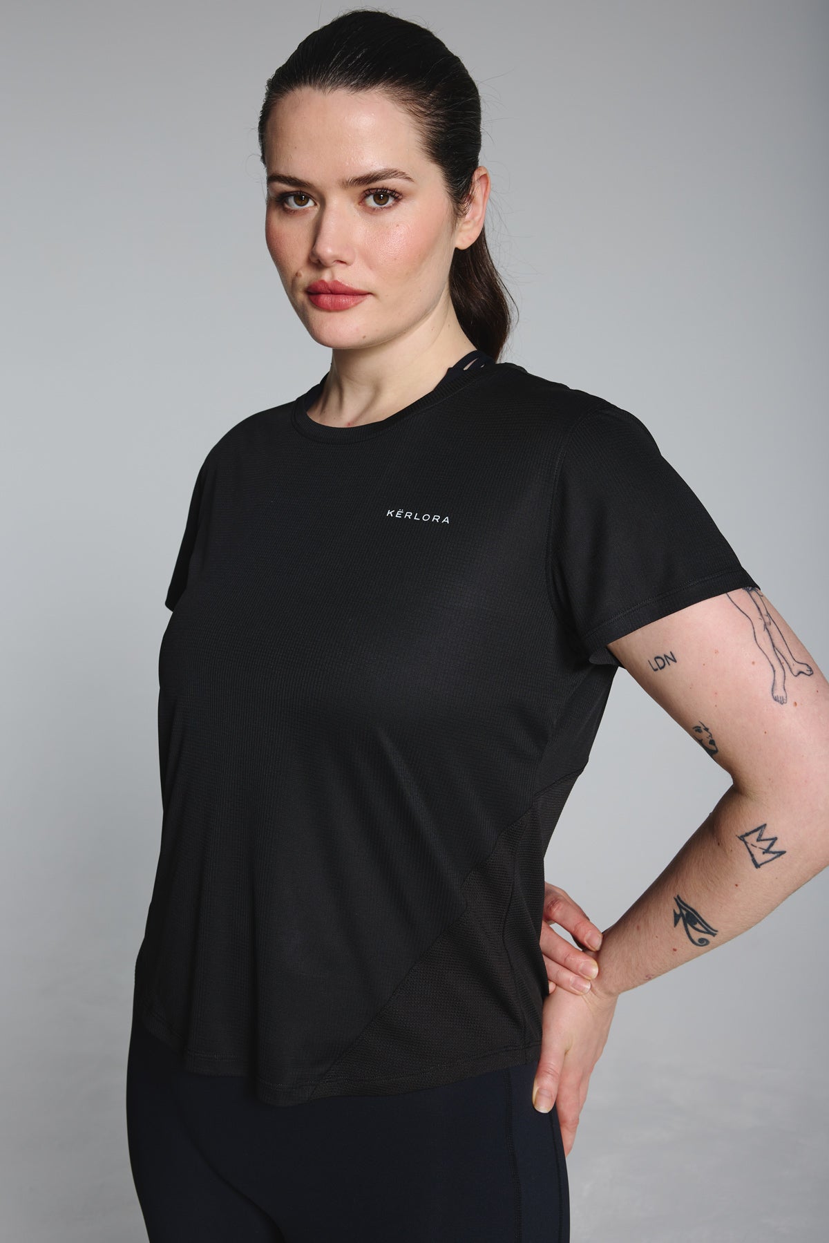 Black Mesh Running Tshirt