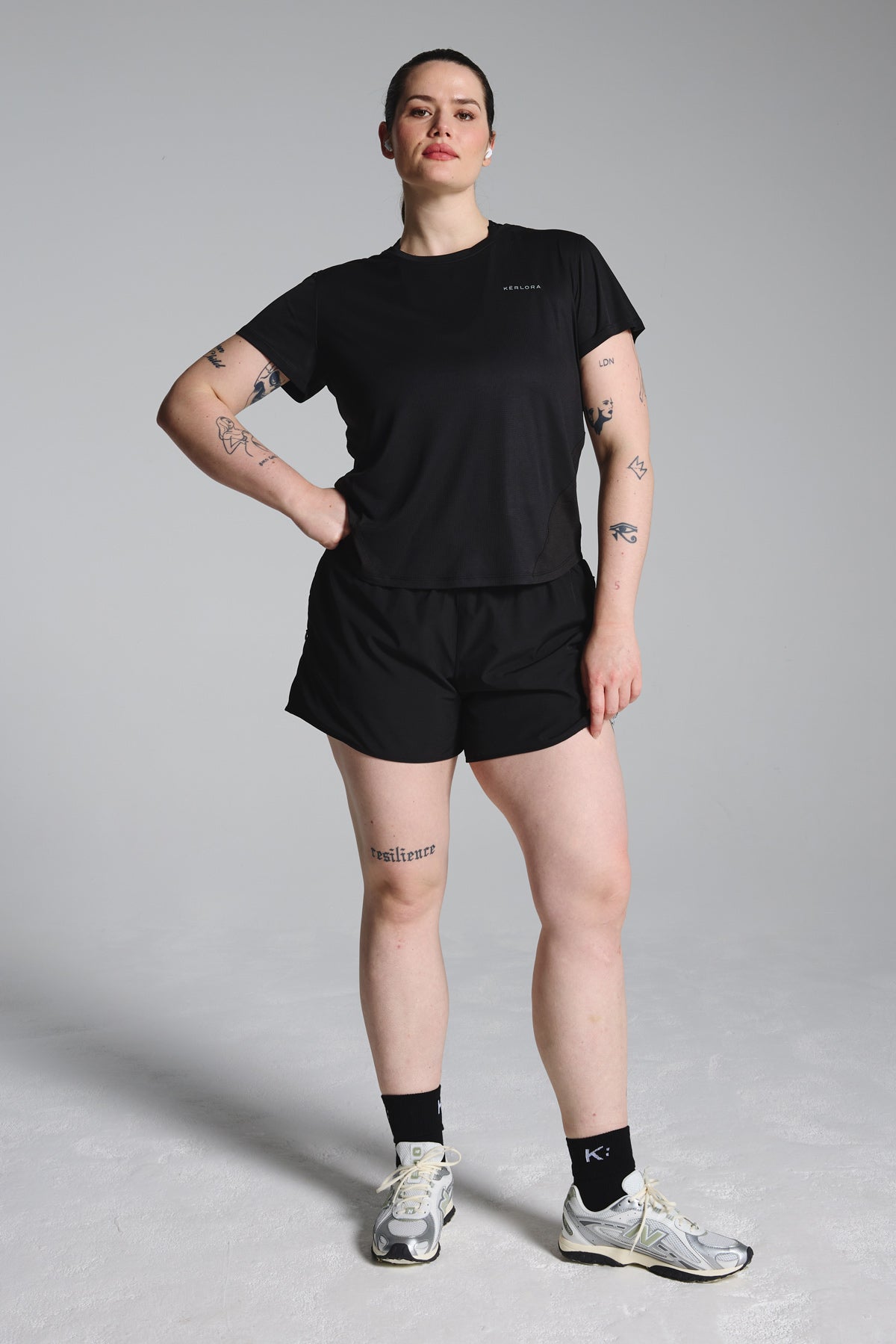 Black Mesh Running Tshirt