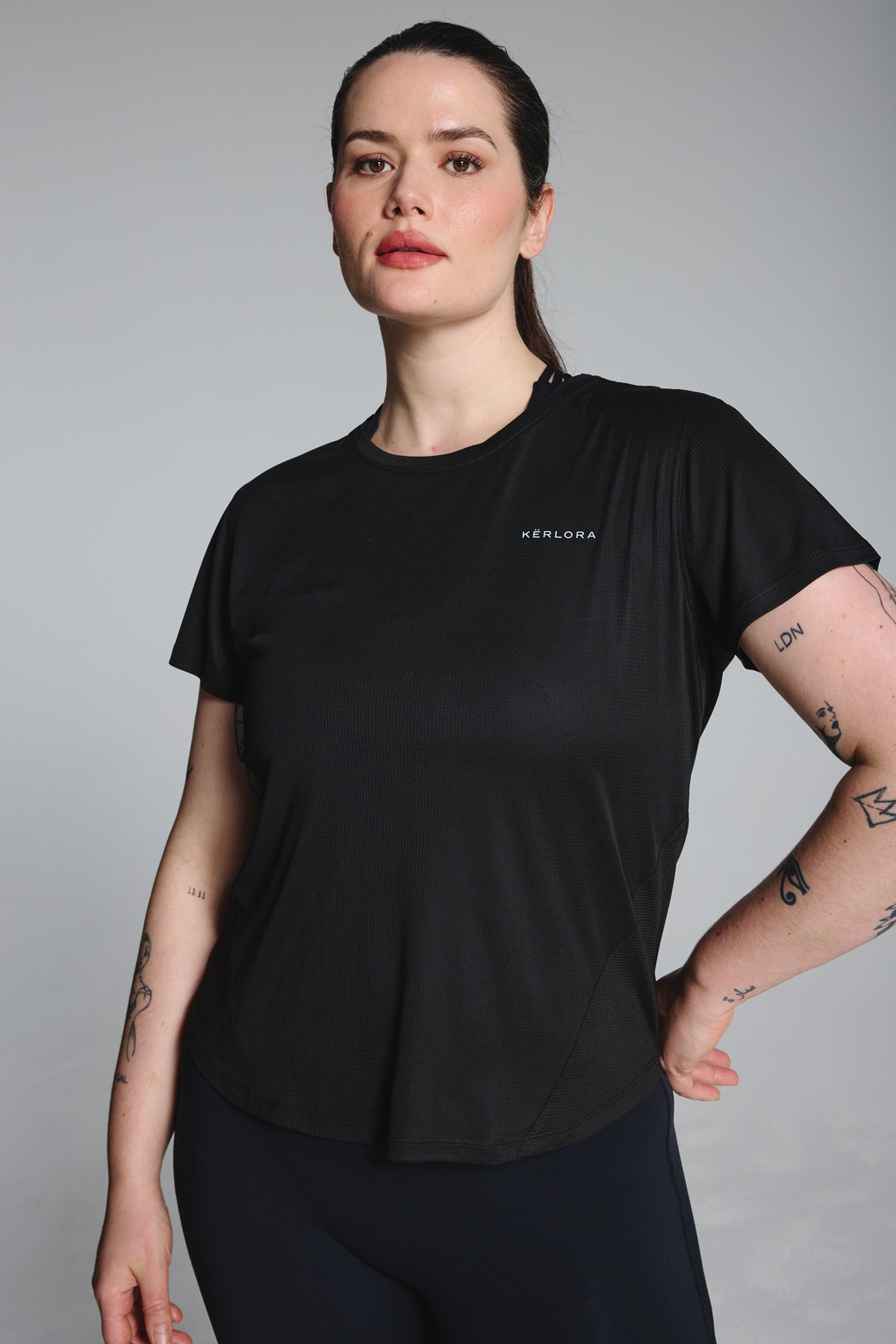 Black Mesh Running Tshirt