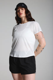 White Mesh Running Tshirt