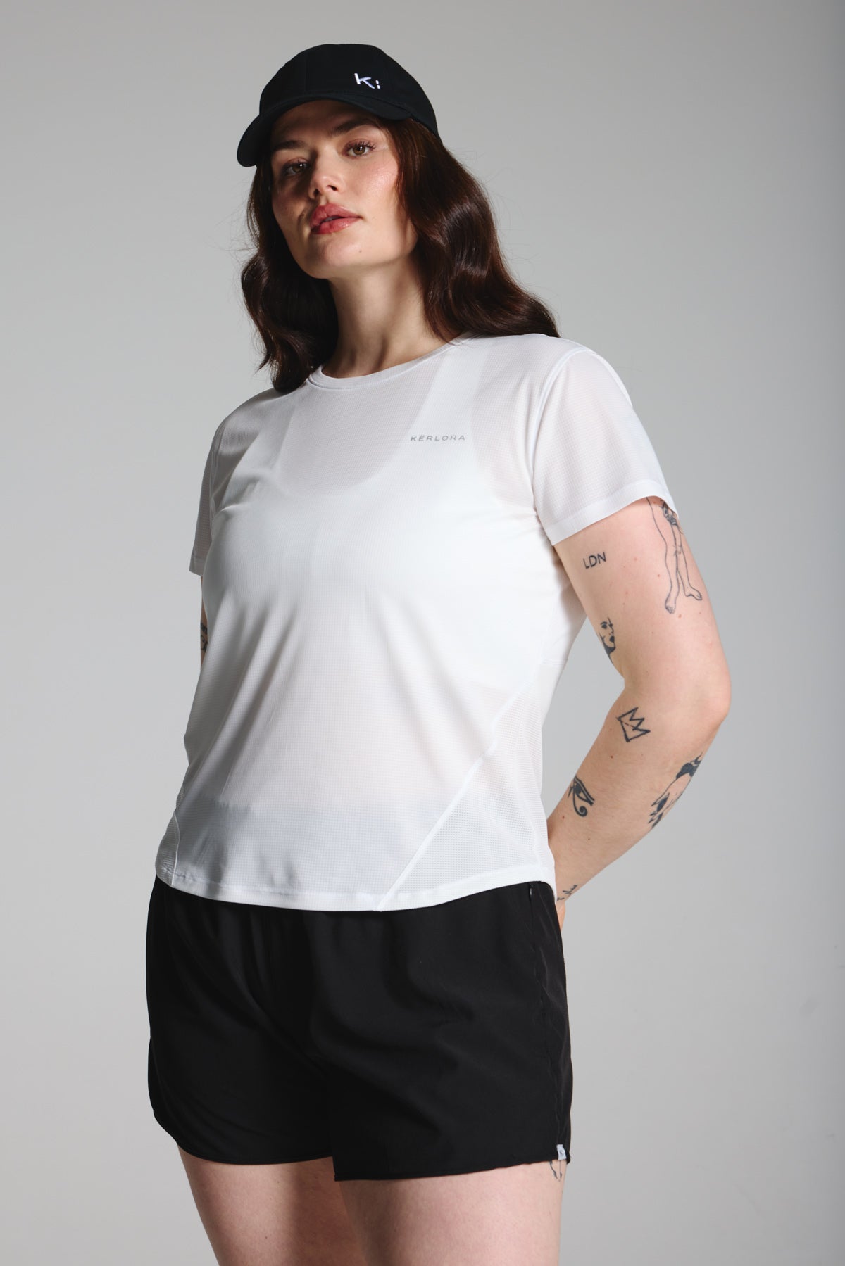 White Mesh Running Tshirt