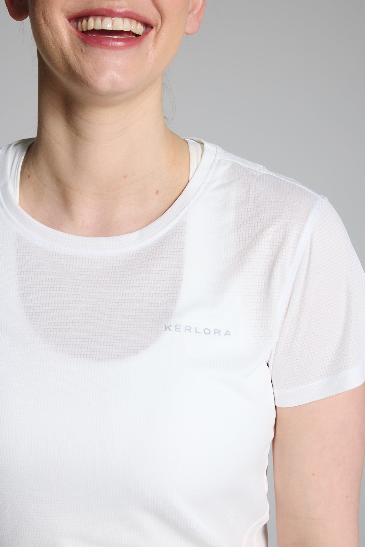 White Mesh Running Tshirt