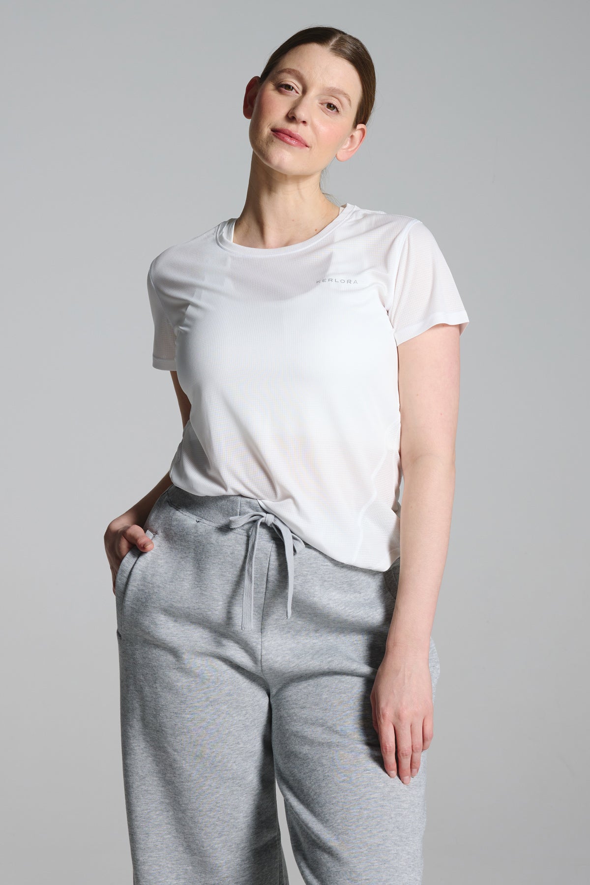 White Mesh Running Tshirt