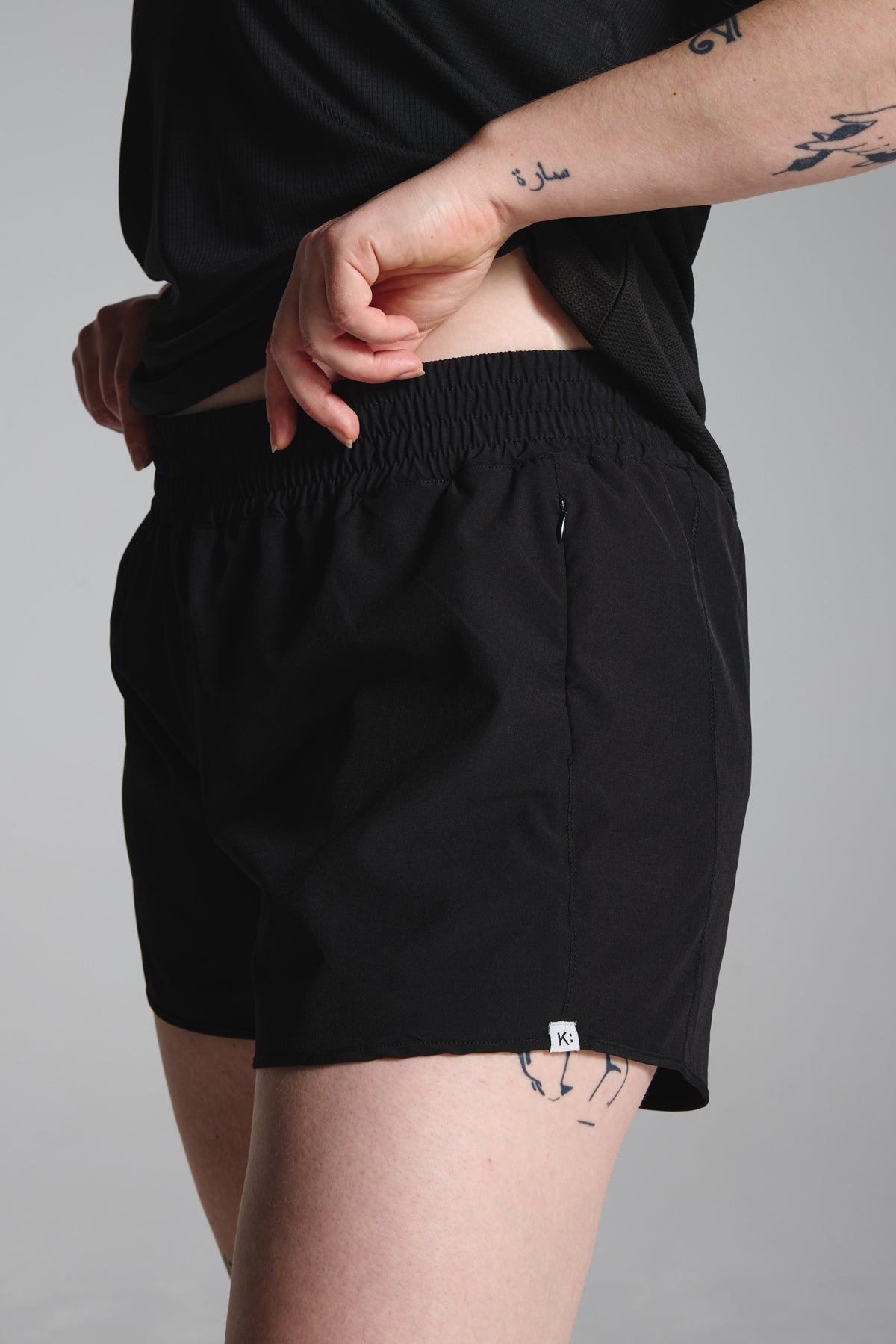 Black 4” High Rise Shorts with Liner