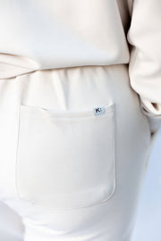 Cream Sand Washed Modal Mix Joggers