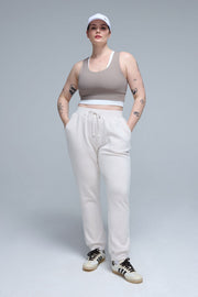 Cream Sand Washed Modal Mix Joggers