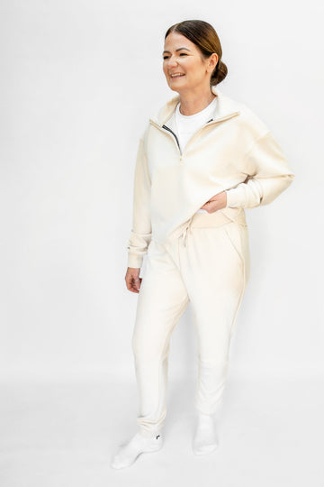 Cream Sand Washed Modal Mix Joggers