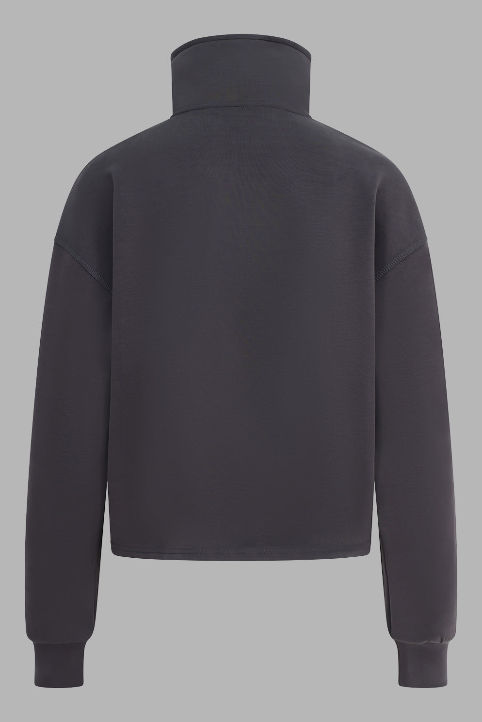 Charcoal Sand Washed Modal Mix Half Zip Sweatshirt