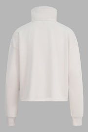 Cream Sand Washed Modal Mix Half Zip Sweatshirt