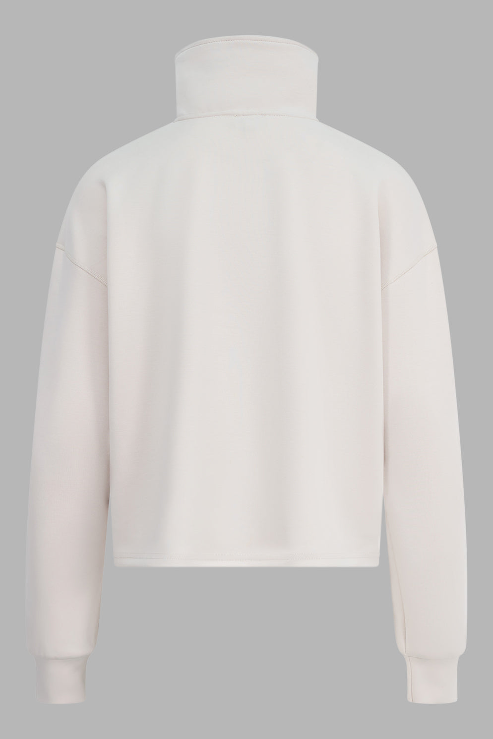 Cream Sand Washed Modal Mix Half Zip Sweatshirt