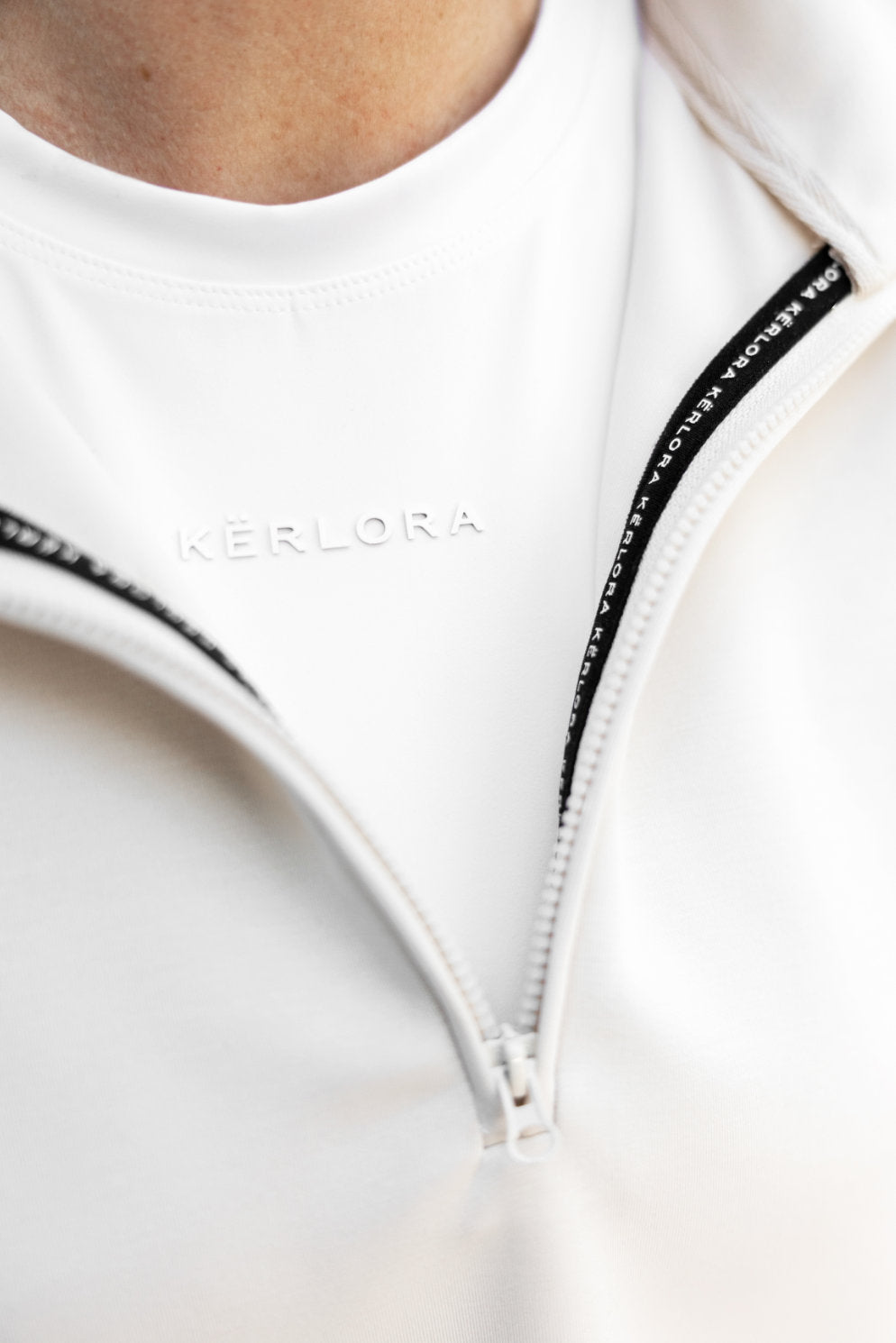 Cream Sand Washed Modal Mix Half Zip Sweatshirt