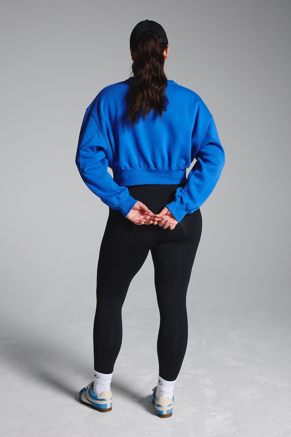 Blue Cropped Fleece Lined Lounge Sweatshirt