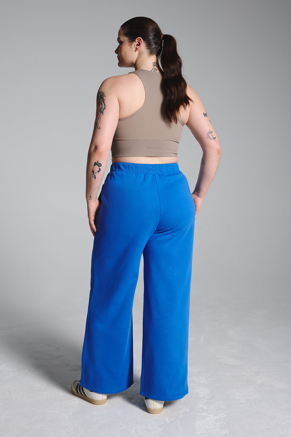 Blue Wide Leg Fleece Lined Lounge Joggers