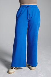 Blue Wide Leg Fleece Lined Lounge Joggers