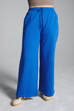 Blue Wide Leg Fleece Lined Lounge Joggers