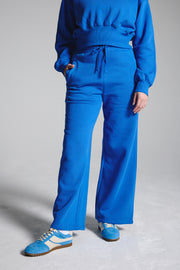 Blue Wide Leg Fleece Lined Lounge Joggers