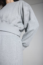 Grey Cropped Fleece Lined Lounge Sweatshirt