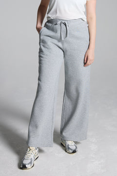 Grey Wide Leg Fleece Lined Lounge Joggers