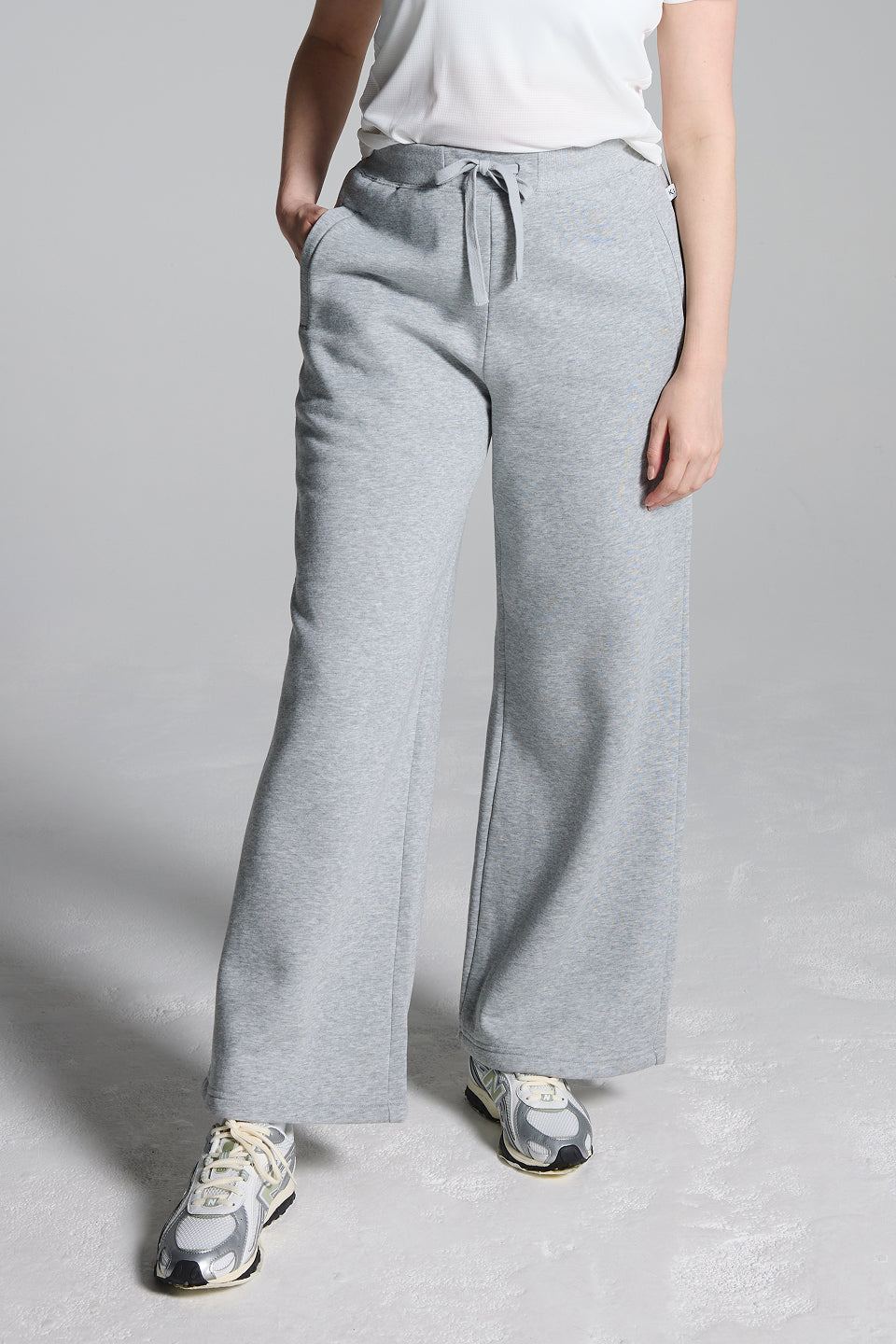 Grey Wide Leg Fleece Lined Lounge Joggers