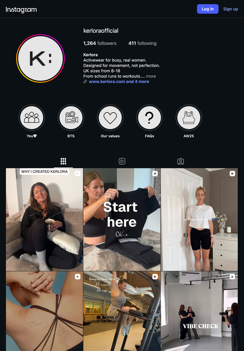 Instagram page preview