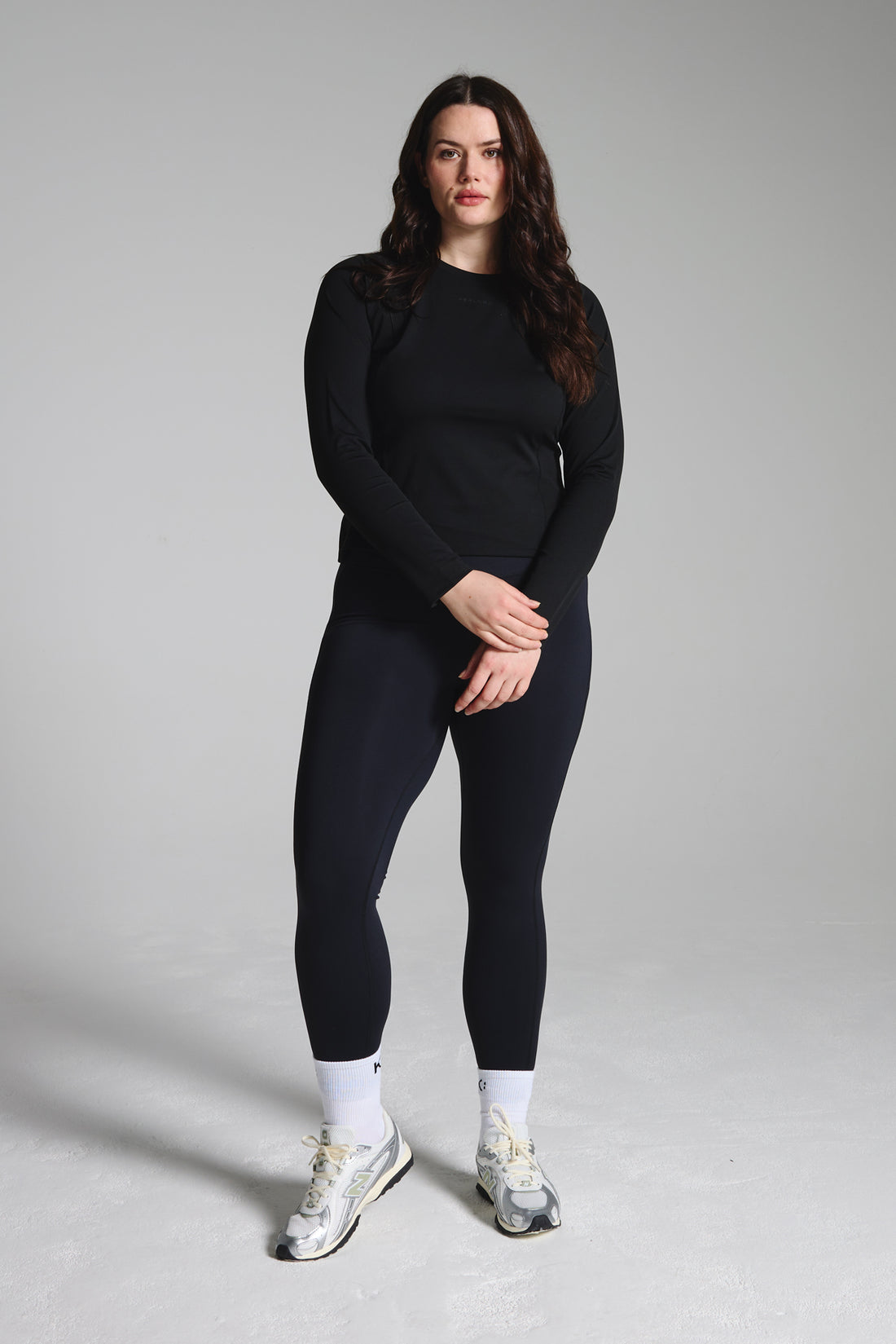 Black Long Sleeve Performance Top With Cut Out Back