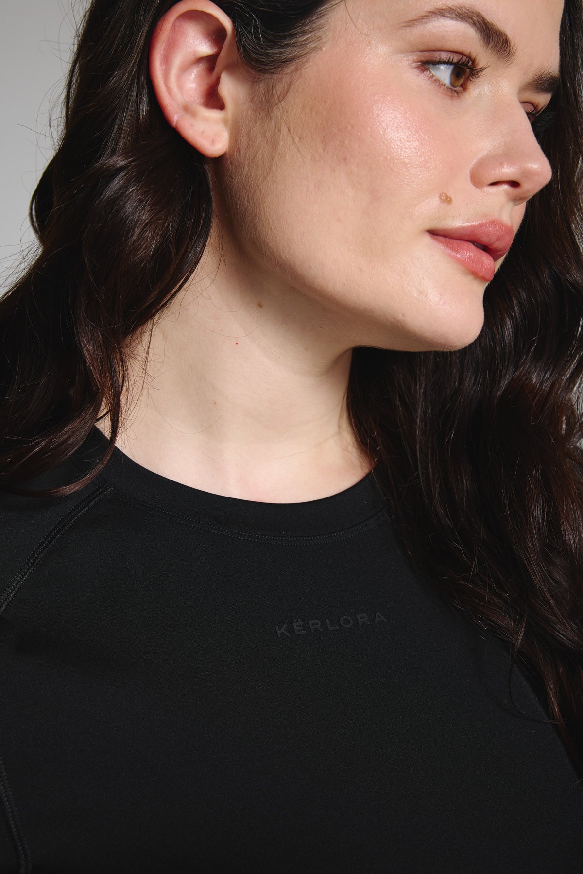 Black Long Sleeve Performance Top With Cut Out Back