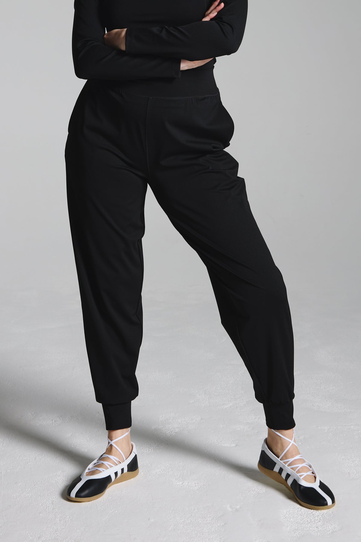 Black High Rise Performance Pants