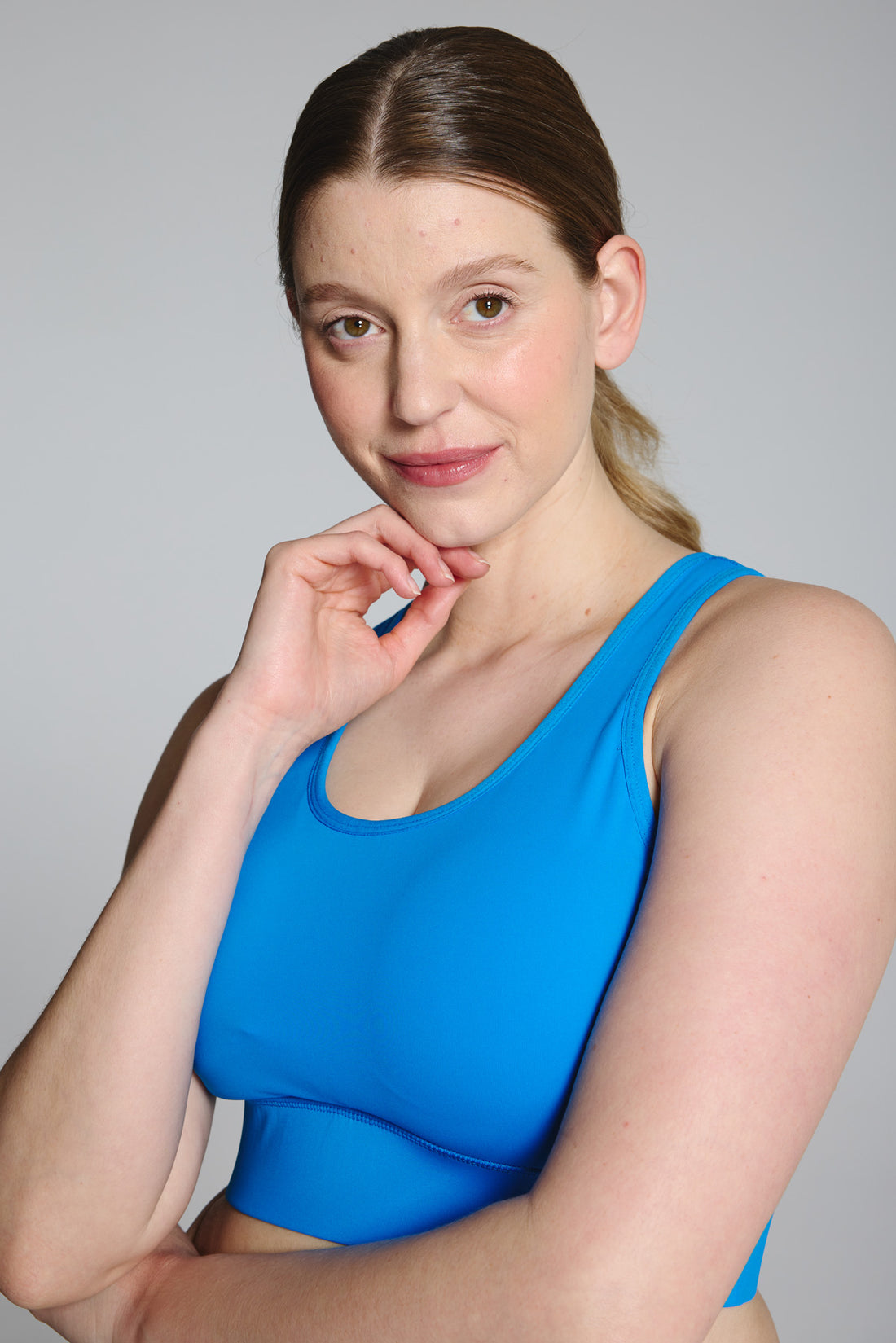 Cyan Scoop Racer Back Sports Bra