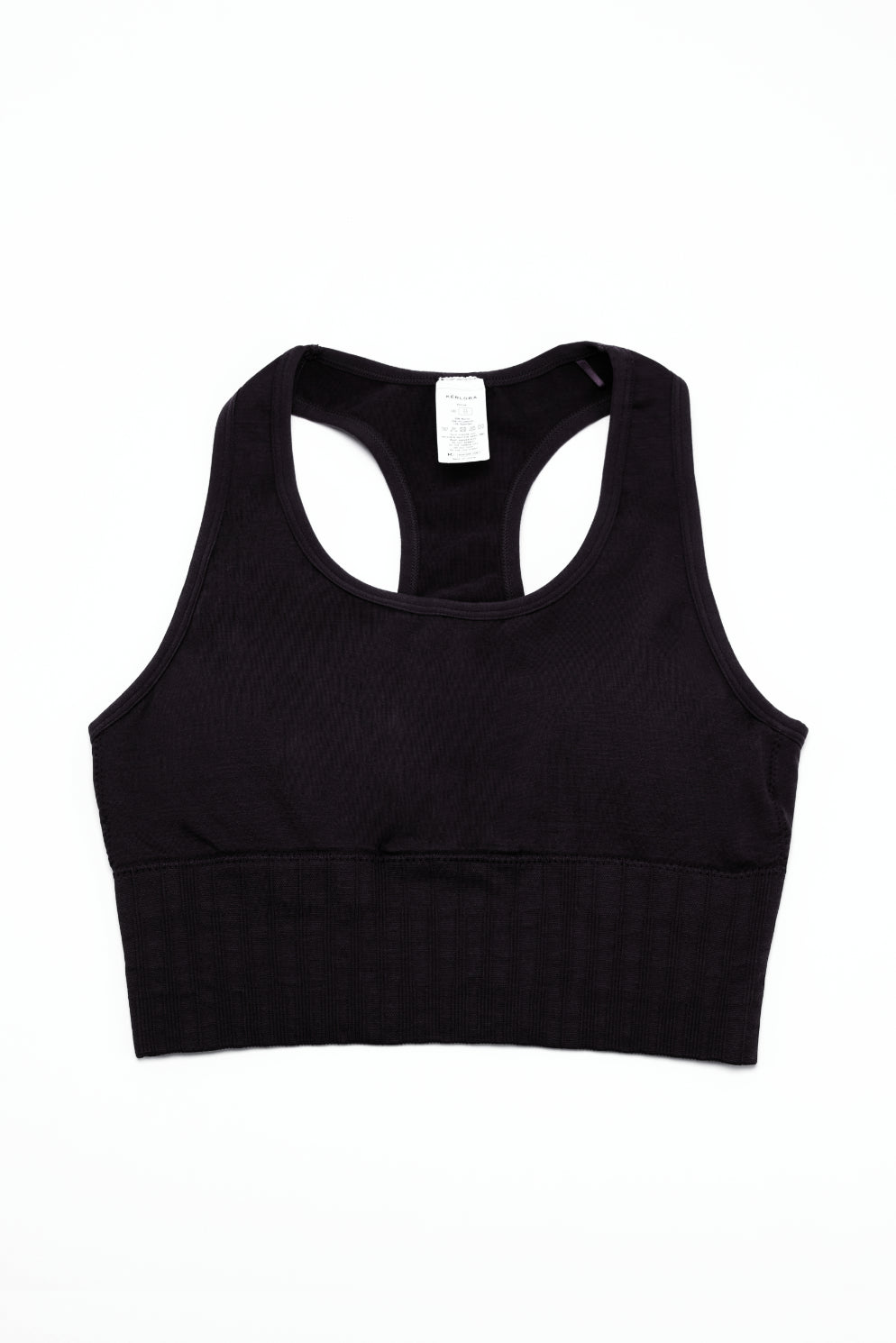 Black Seamless Racer Back Sports Bra