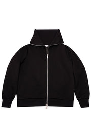 Black Double Zip High Collar Jacket