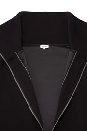 Black Double Zip High Collar Jacket