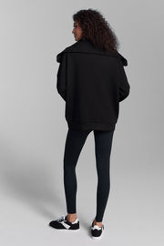 Black Double Zip High Collar Jacket