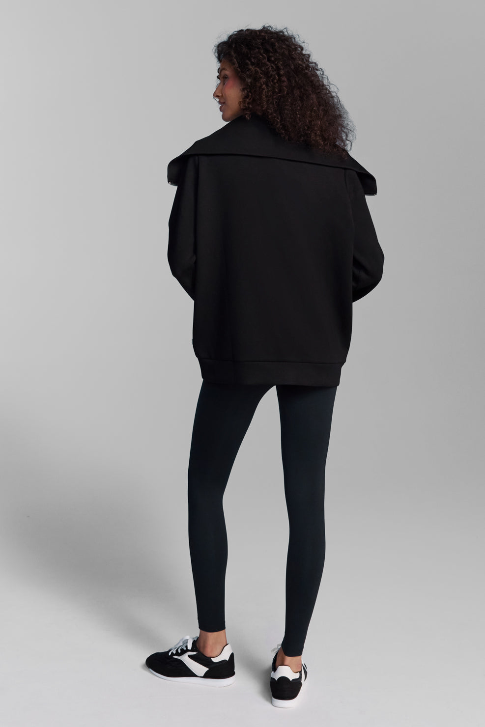 Black Double Zip High Collar Jacket