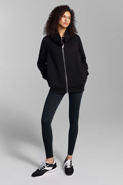 Black Double Zip High Collar Jacket
