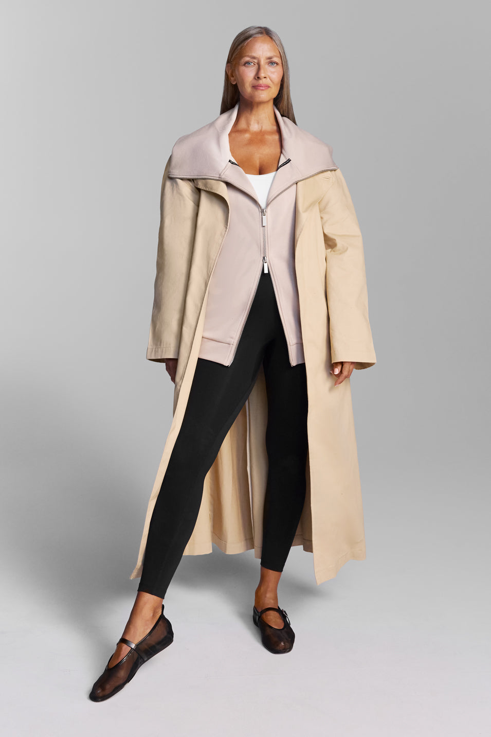Shell Double Zip High Collar Jacket