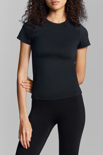 Black Fitted Performance Tshirt