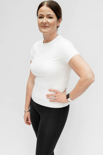 White Fitted Performance Tshirt