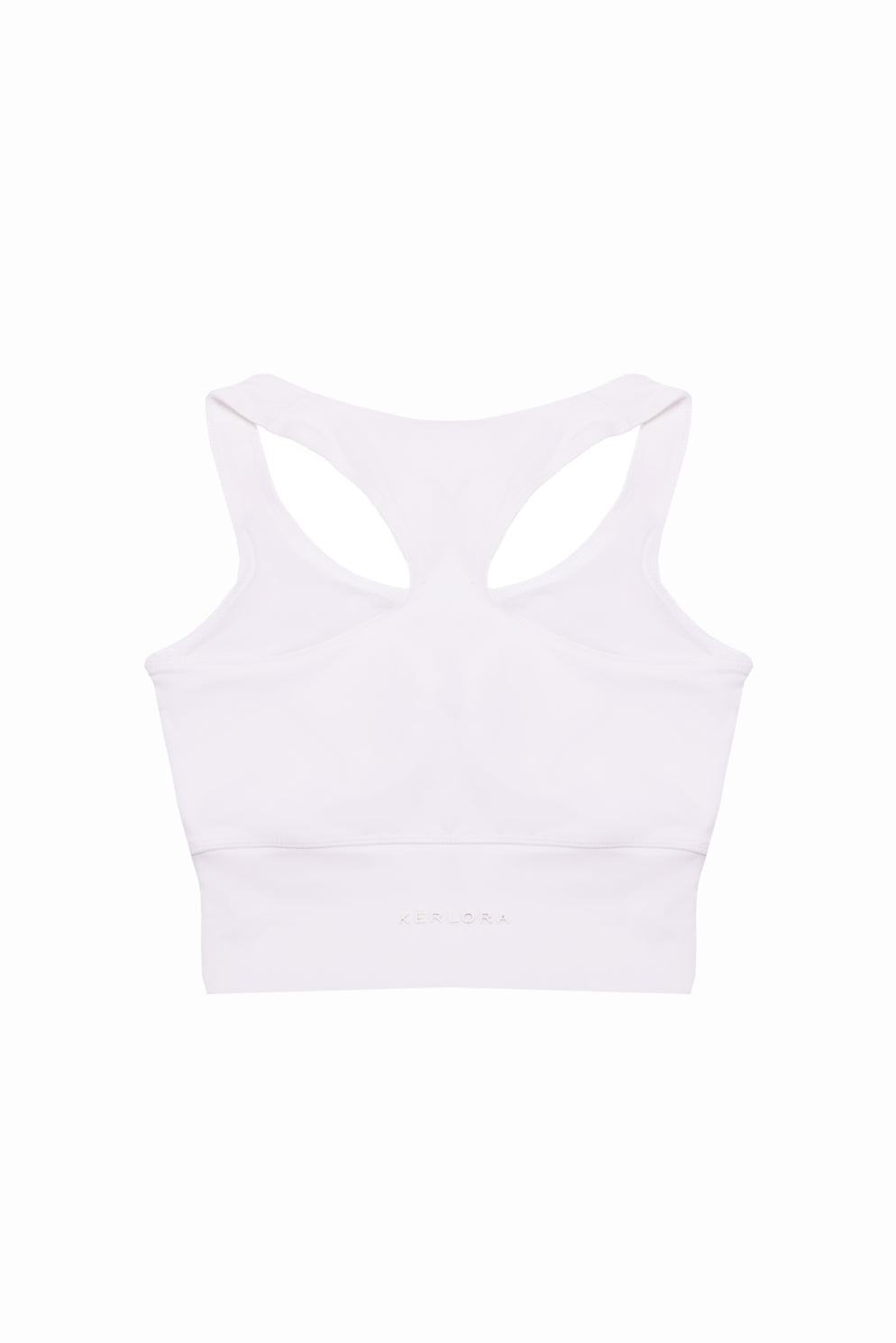 White Longline Racer Back Sports Bra