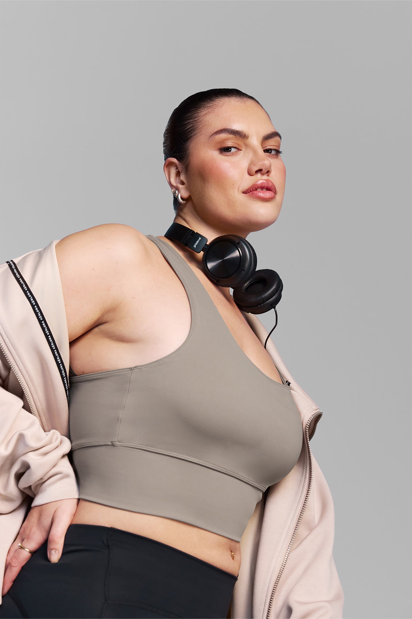 Mushroom Longline Racer Back Sports Bra