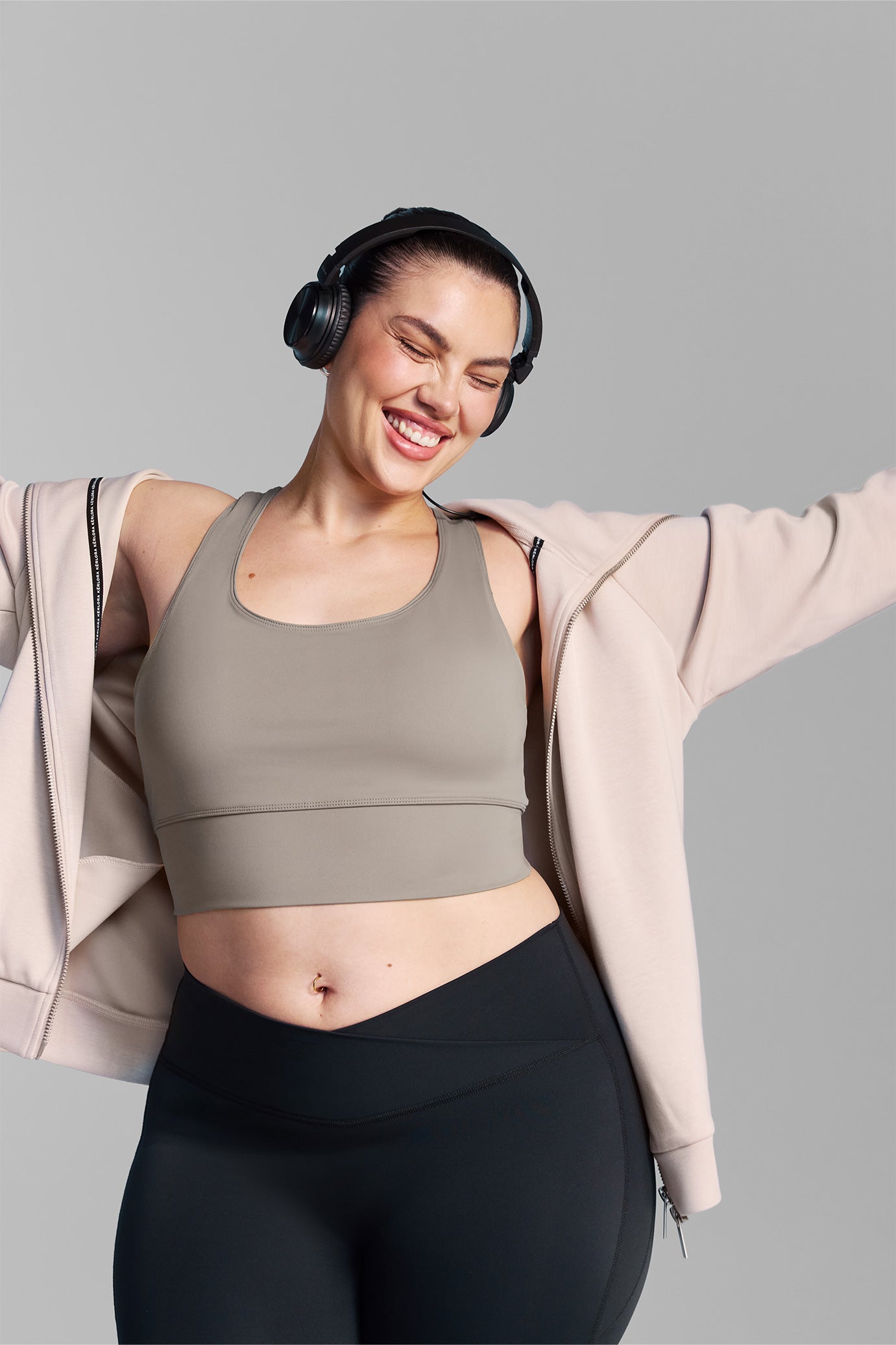 Mushroom Longline Racer Back Sports Bra