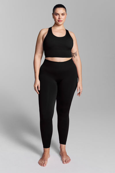 Black Seamless Leggings with Bum Scrunch