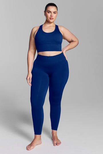 Lazuli Blue Seamless Leggings with Bum Scrunch