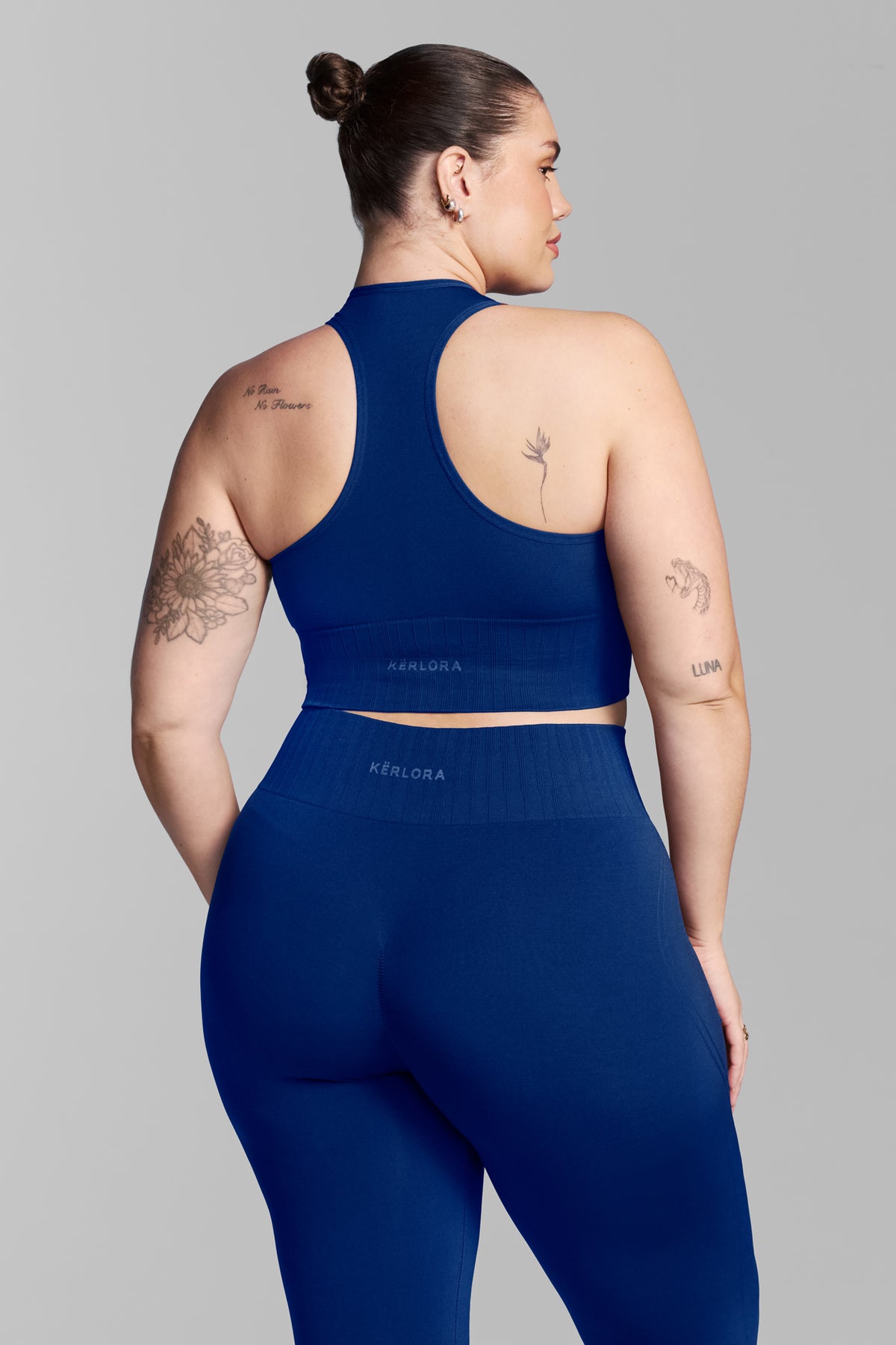Lazuli Blue Seamless Racer Back Sports Bra