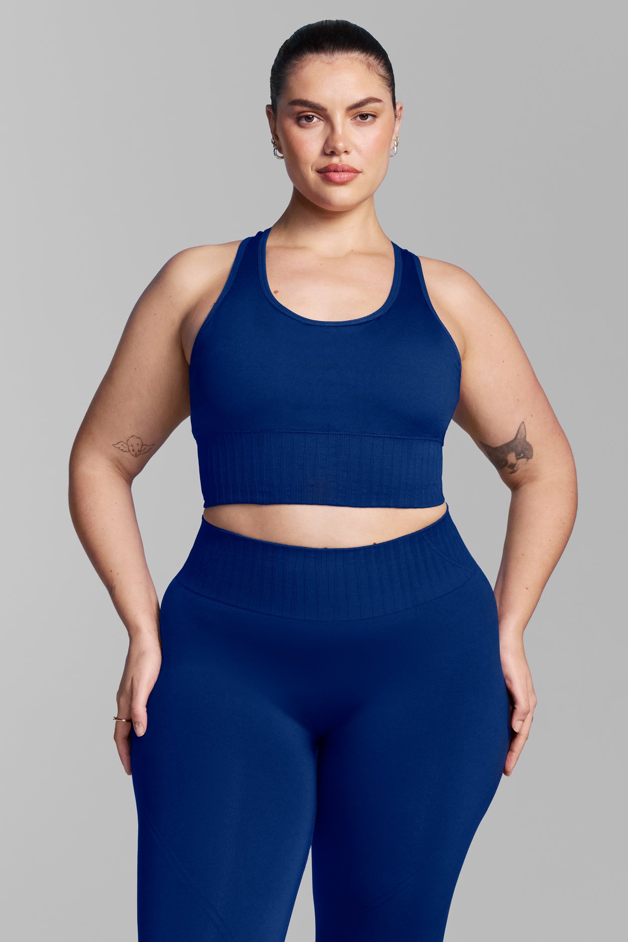 Lazuli Blue Seamless Racer Back Sports Bra