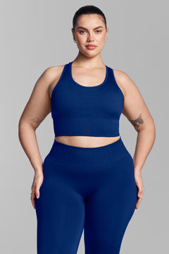 Lazuli Blue Seamless Racer Back Sports Bra