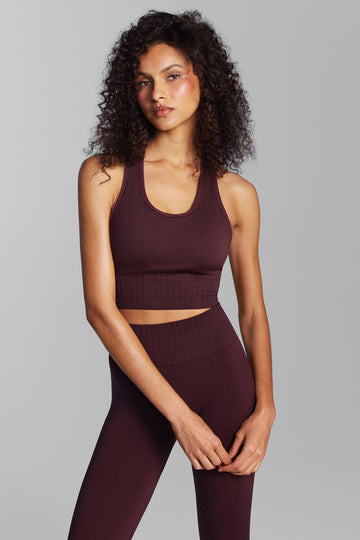 Plum Seamless Racer Back Sports Bra